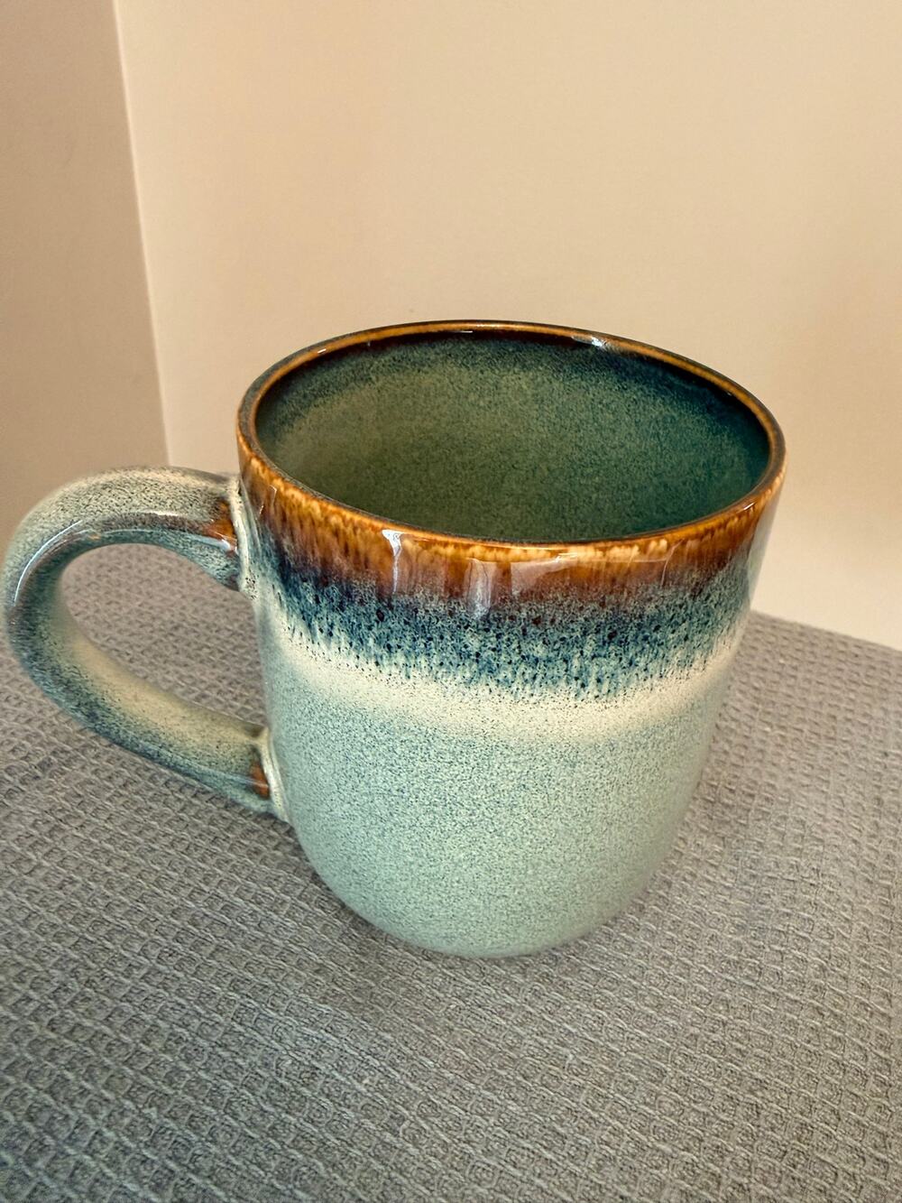 Large Capacity Raku Retro Mug Beautiful reactive glaze finish New 15 1/2 Oz